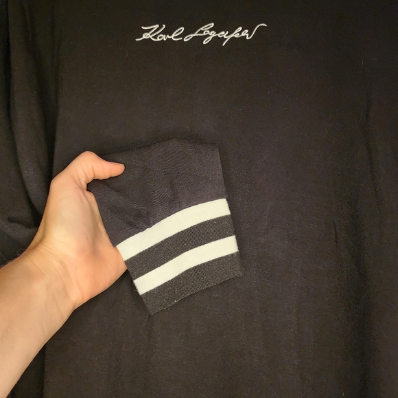 Karl Lagerfeld Black Crewneck Sweater Size Small - Picture 3 of 6